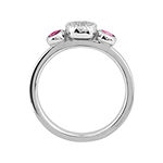 Personally Stackable Double Pink Tourmaline & Diamond-Accent Ring