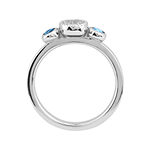 Personally Stackable Double Blue Topaz & Diamond-Accent Ring