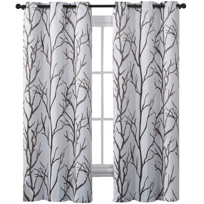 Victoria Classics Kingdom Print Blackout Grommet Top Curtain Panel