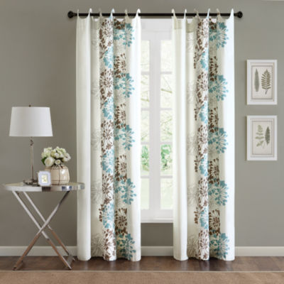 Madison Park Adria Floral Grommet Top Curtain Panel Jcpenney