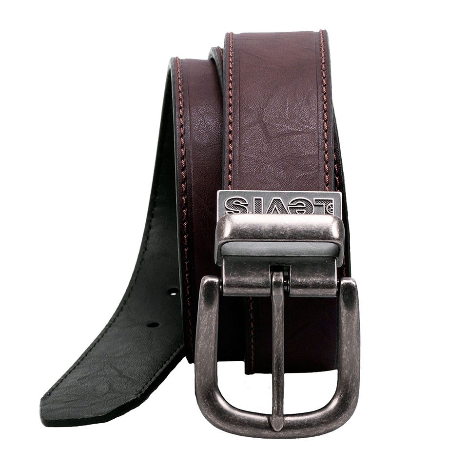Levi s Reversible Leather Belt, Black/Brown, Mens