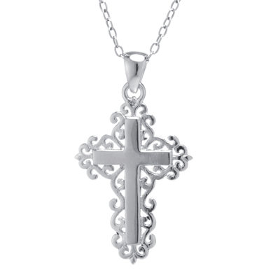 Sterling Silver Filigree Cross Pendant Necklace JCPenney