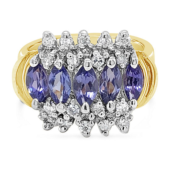 LIMITED QUANTITIES! Le Vian Grand Sample Sale™ Ring featuring 1  1/3 CT. T.W. Blueberry Tanzanite® 1/3 CT. T.W. set in 14K Honey Gold™