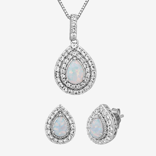 Lab Created Multi Color Opal Sterling Silver 2-pc. Jewelry Set