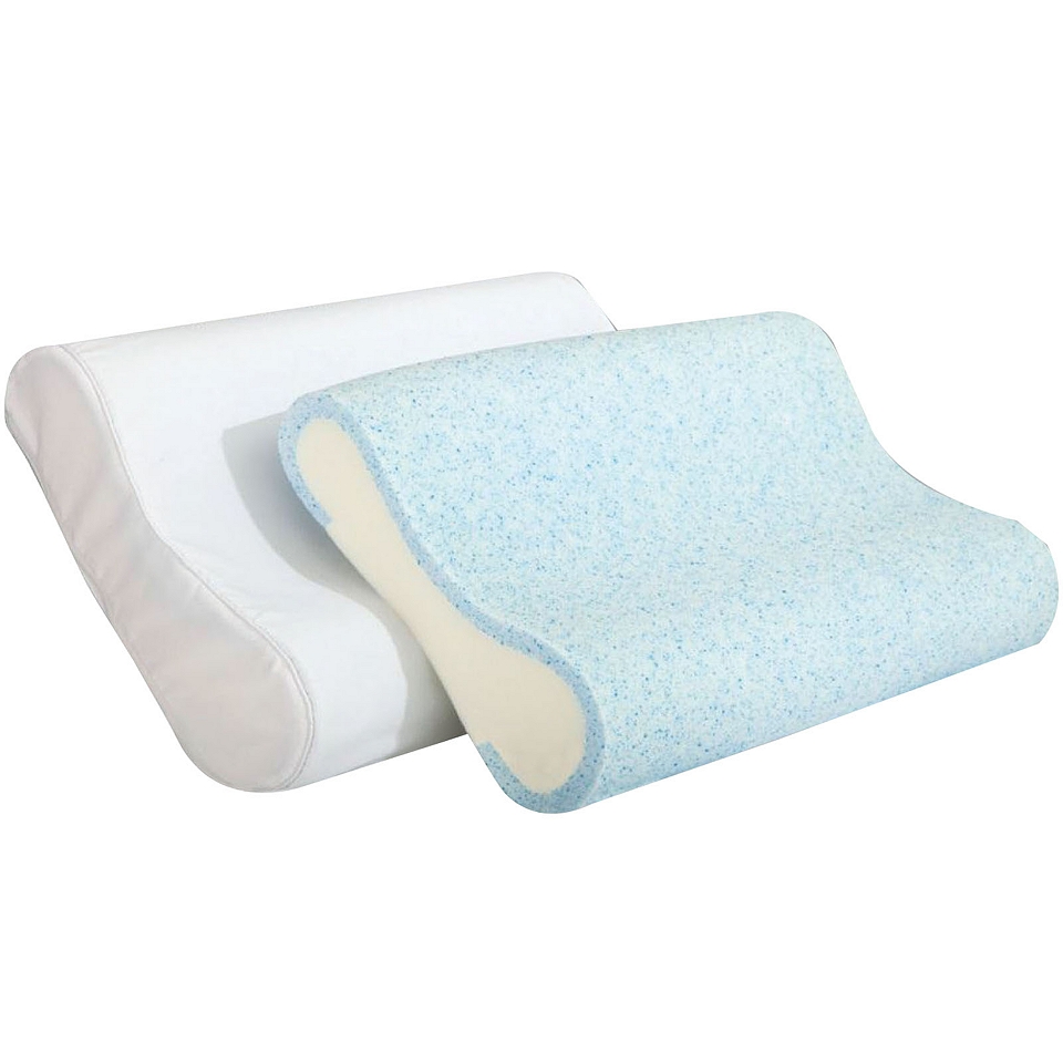Authentic Comfort Contour Gel Memory Foam Pillow 2 Pack, Blue