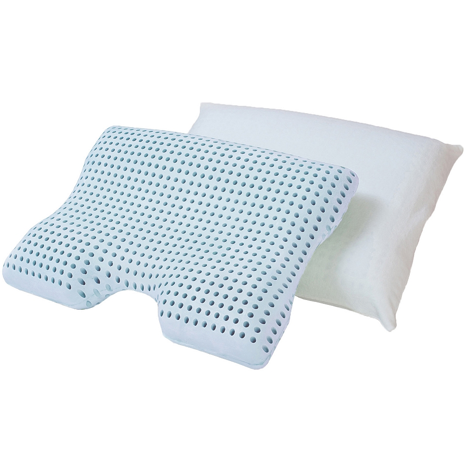Authentic Comfort Blue Caress Contour Memory Foam Pillow