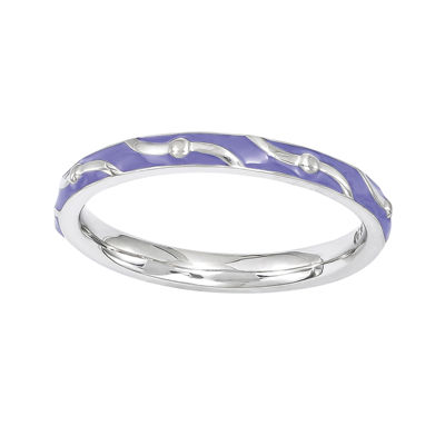 Personally Stackable Purple Enamel Striped Sterling Silver Ring JCPenney