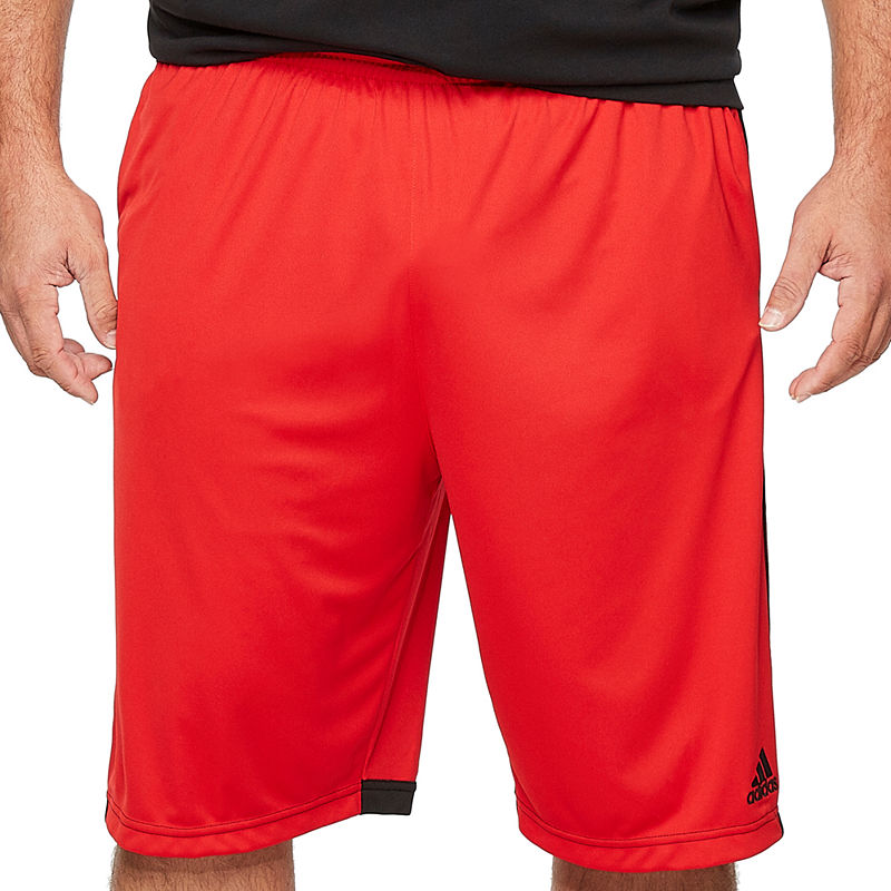 Adidas Mens Elastic Waist Workout Shorts - Big And Tall, Size 3X-Large Tall, Red