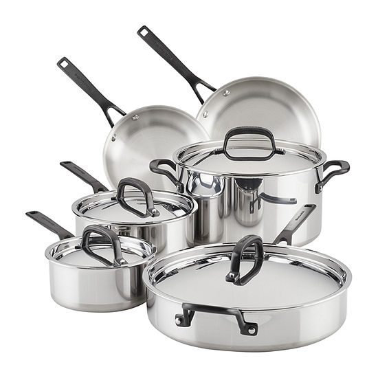 Kitchen Aid 5-Ply Clad Stainless Steel 10-pc. Cookware Set