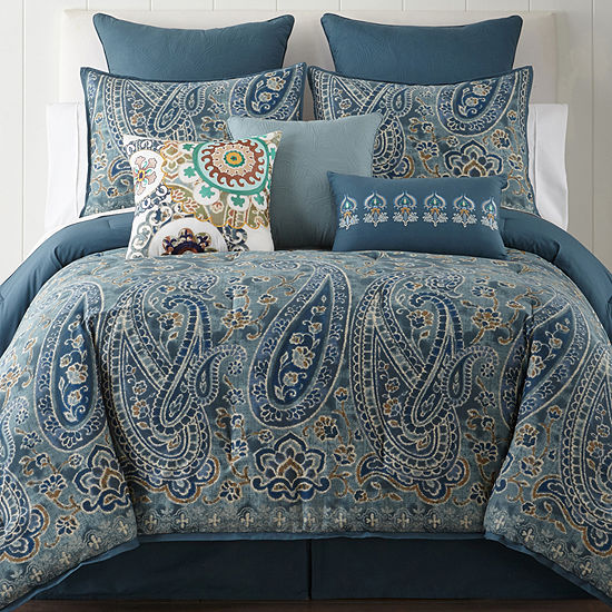Jcpenney Home Belcourt 4 Pc Comforter Set Color Blue Jcpenney