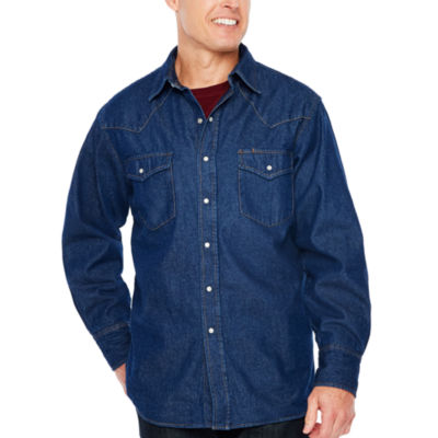 men's flannel lined denim shirt