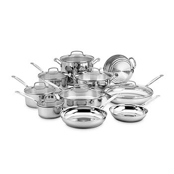 Cuisinart 17 Pc Stainless Steel Dishwasher Safe Cookware Set 77 17n Color Silver Jcpenney