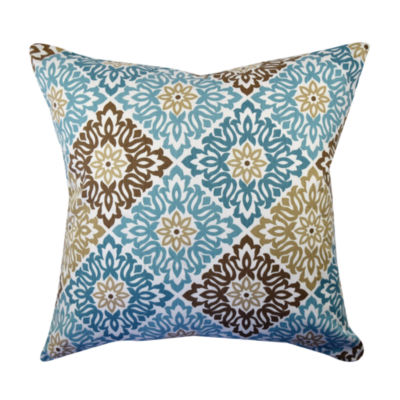 Classical Blue and Brown Floral Throw Pillow - JCPenney