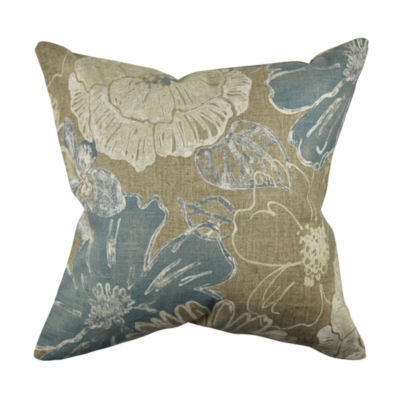 Distressed Tan Floral Linen Throw Pillow - JCPenney
