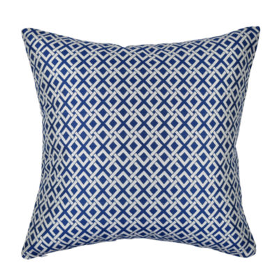 Vesper Lane Blue and White Geometric Link Throw Pillow - JCPenney