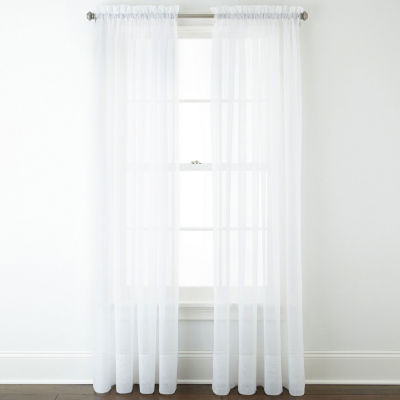 Lisette Rod Pocket Sheer Panel Jcpenney, Curtains With Sheers On Same Rod