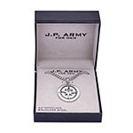 Footnotes J.P. Army Men'S Jewelry Compass Stainless Steel 24 Inch Link Pendant Necklace