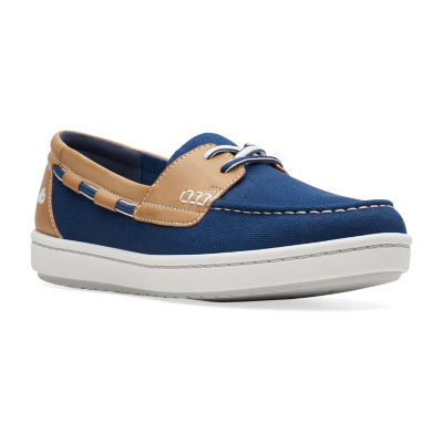 clarks ladies navy shoes