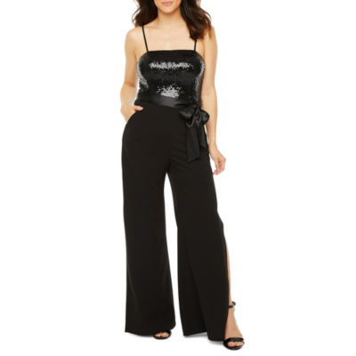 premier amour sleeveless sequin jumpsuit