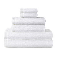 Jc Penny Home AX-AY-ABHI-107935 6 Piece Towel Set Bright White Solid Bath Towels