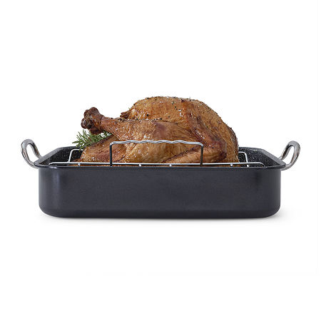 Cooks 2-pc. Nonstick Roaster with Rack, One Size , Black