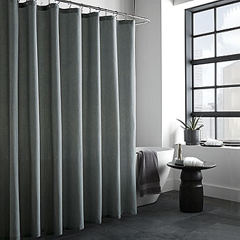 Loom Forge Lenox Woven Texture Shower, Textured Shower Curtain Liner