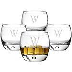 Cathy's Concepts Set of 4 Personalized Heavy Base Whiskey Glasses