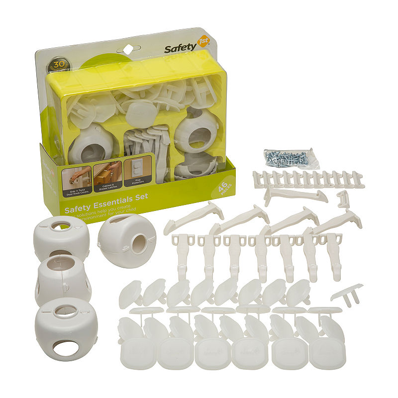 Safety 1st Safety Essentials Childproofing Kit - White 46pc: Adhesive Backing, Tool-Free Assembly, Polypropylene Material