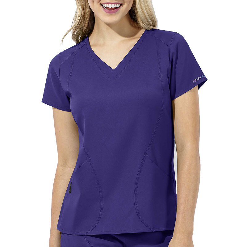 Wonder Wink Wonderwink Wondertech 6113 Women'S V-Neck Top, Womens, Size X-Large, Purple