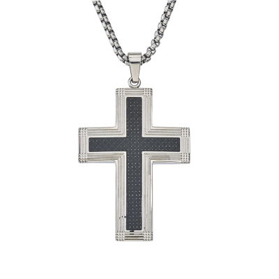 Mens Stainless Steel Cross Pendant Necklace - JCPenney