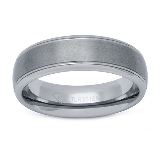 Mens 6mm Tungsten Comfort-Fit Ring, Color: White - JCPenney