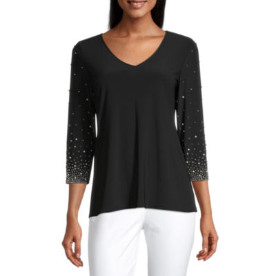 msk chiffon embellished blouse