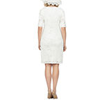 Giovanna Collection Short Sleeve Embellished Sheath Dress
