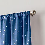 CHF Starry Night Embellished Light-Filtering Rod Pocket Curtain Panel