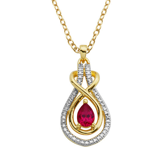 Sparkle Allure Lab Created Ruby Pendant Necklace - JCPenney