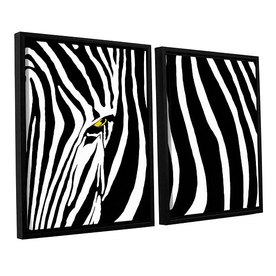Brushstone Zebra Stripes 2-pc. Floater Framed Canvas Wall Art