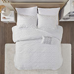 Intelligent Design Whitney Solid Clipped Jacquard Comforter Set