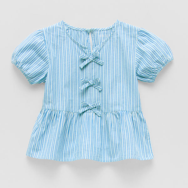 Okie Dokie Toddler & Little Girls Round Neck Short Sleeve Peplum Top