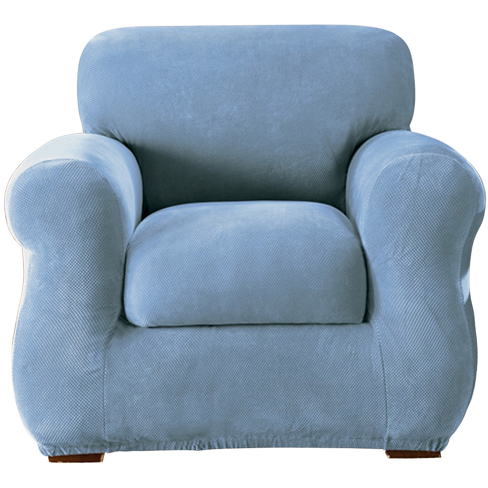Sure Fit Stretch Piqué 2 pc. Chair Slipcover, Blue