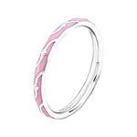 Personally Stackable Pink Enamel Stackable Swirl Ring