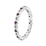 Personally Stackable Genuine Amethyst and Diamond-Accent Eternity Ring
