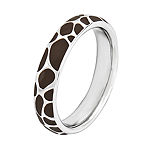 Personally Stackable Sterling Silver Giraffe Print Enamel Stackable Ring