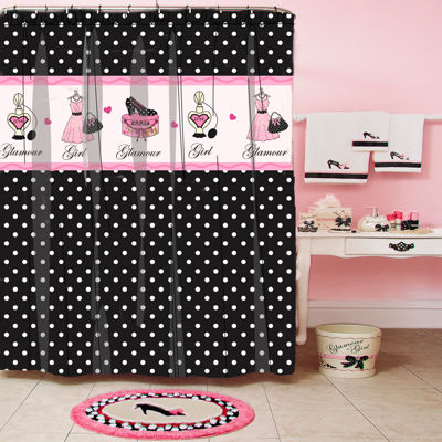 Glamour Girl Polka Dot Shower Curtain Color Pink Multi Jcpenney