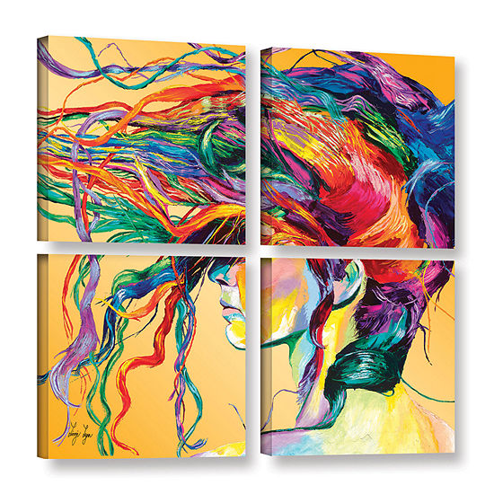 Brushstone Windswept 4-pc. Square Gallery Wrapped Canvas Wall Art