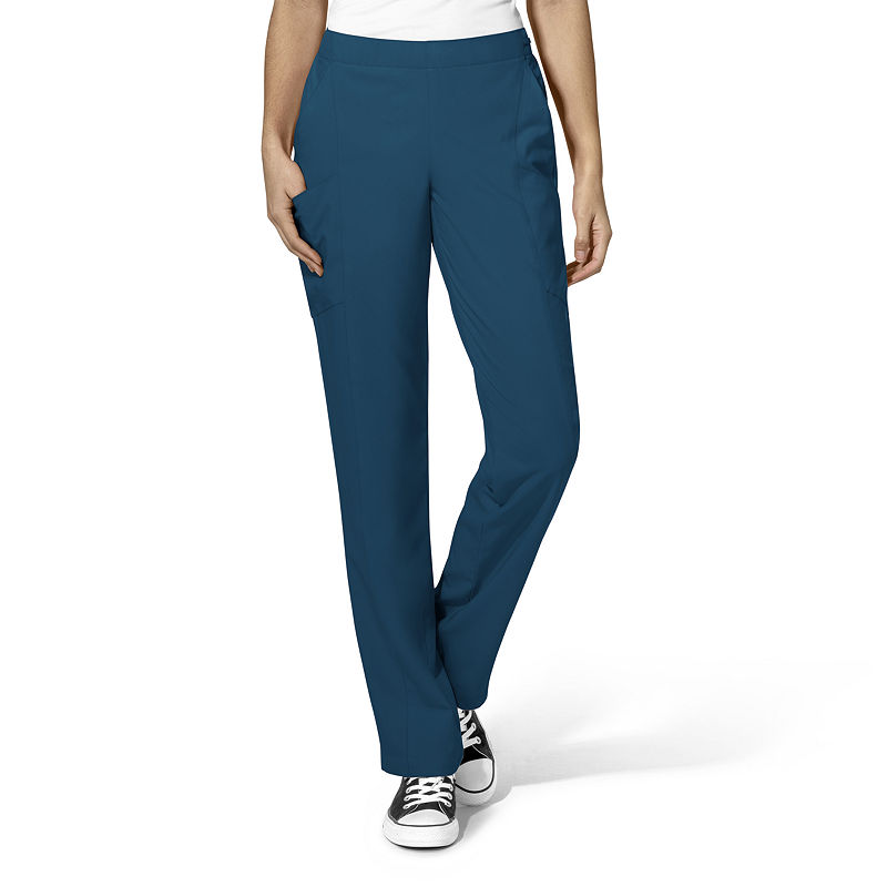 Wonder Wink W123 By Wonderwink 5155 - Women'S Full Elastic Flat Front Pant, Womens, Size Large, Blue