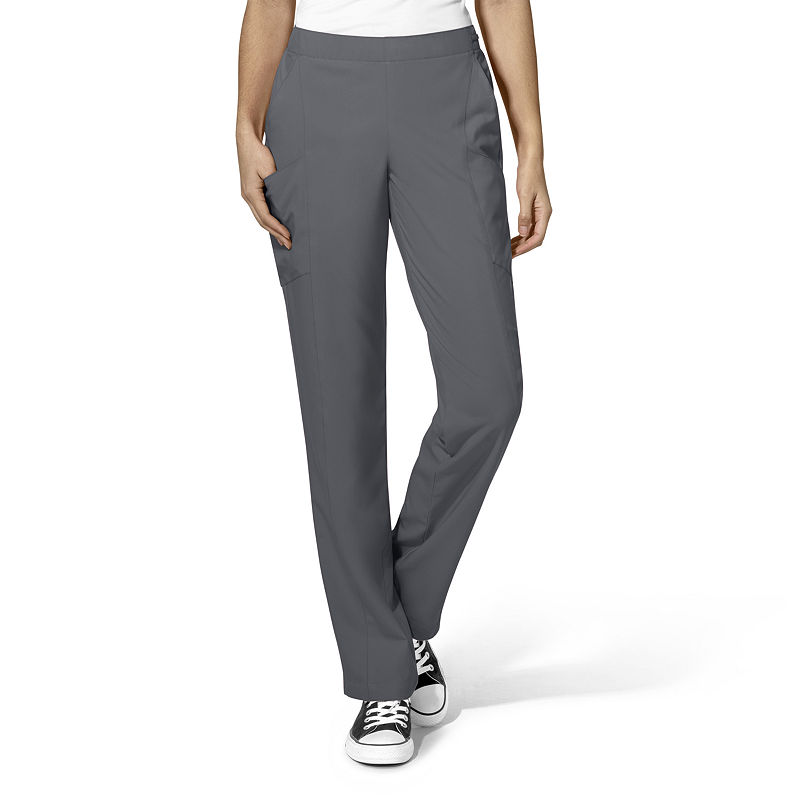 Wonder Wink W123 By Wonderwink 5155 - Women'S Full Elastic Flat Front Pant, Womens, Size Small, Gray