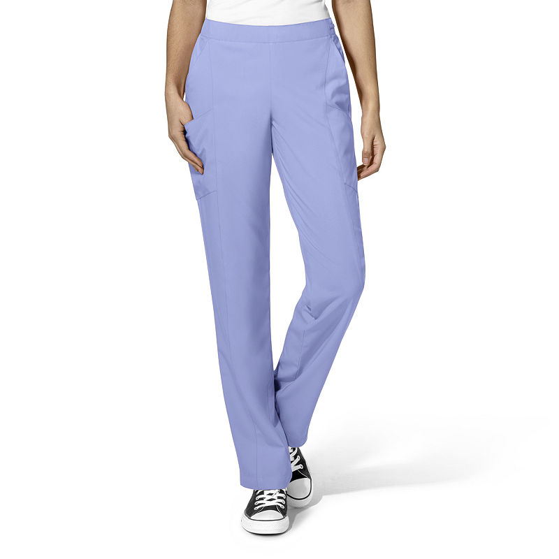 Wonder Wink W123 By Wonderwink 5155 - Women'S Full Elastic Flat Front Pant - Petite & Petite Plus, Womens, Size Petite X-Small, Blue