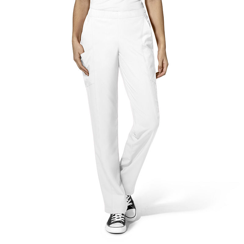 Wonder Wink W123 By Wonderwink 5155 - Women'S Full Elastic Flat Front Pant - Tall & Tall Plus, Womens, Size Medium Tall, White