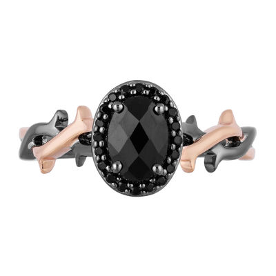 Enchanted Disney Fine Jewelry Villains Womens 1/10 CT. T.W. Genuine Black Onyx 10K Rose Gold
