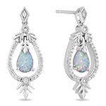 Enchanted Disney Fine Jewelry "Frozen 2" 1/6 CT. T.W. Lab Created White Opal Sterling Silver Princess Frozen Drop Earrings